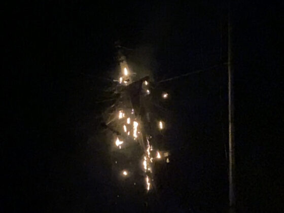 Power Line Caught On Fire In The Middle Of The Night!